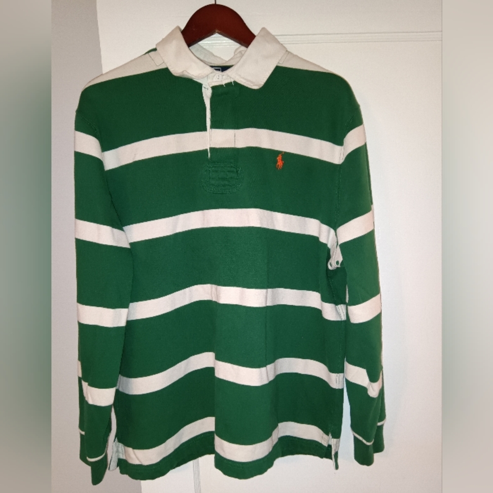 MEN'S XL POLO BY RALPH LAUREN STRIPED LONG SLEEVE COLLARD - Picture 4 of 7